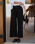 Riley Cropped Trouser Sweatpant Black Pants - Sweatpants Frank & Eileen