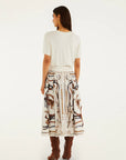 Equestrian Scarf Maxi Skirt Winter White