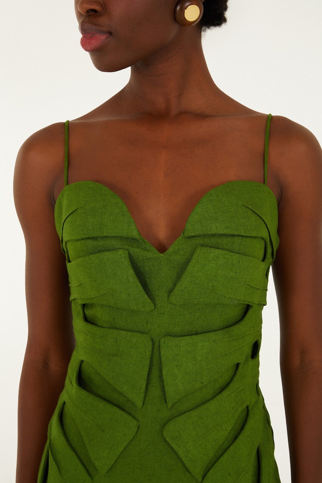 green foliage sketch sleeveless maxi dress Farm Rio Sand Foliage Sketch Maxi Dress