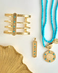 Double Wrap Diamond Cut Beaded Necklace Turquoise Necklaces Jane Win