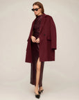 Row Brushed Coat Wine Outerwear - Longsleeve Fifteen Twenty