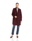 Row Brushed Coat Wine Outerwear - Longsleeve Fifteen Twenty