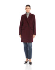 Row Brushed Coat Wine Outerwear - Longsleeve Fifteen Twenty