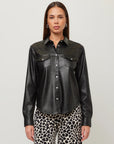 Anna Faux Leather Shirt Black