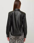 Anna Faux Leather Shirt Black