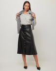 Esmeralda Faux Leather Skirt Black