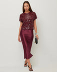 Mia Bias Skirt Merlot