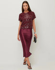Mia Bias Skirt Merlot Skirts - Midi Fifteen Twenty
