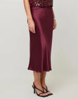Mia Bias Skirt Merlot Skirts - Midi Fifteen Twenty