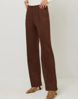 Ellie Faux Suede Bootcut Pants Wood Pants - Trousers Fifteen Twenty