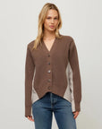 Celine Mixed Media Cardigan Wood Sweater - Cardigans Fifteen Twenty