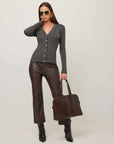 Bliss Scallop Edge Cardigan Charcoal