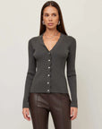 Bliss Scallop Edge Cardigan Charcoal