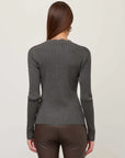 Bliss Scallop Edge Cardigan Charcoal