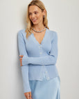 Bliss Scallop Edge Cardigan Glacier