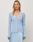 Bliss Scallop Edge Cardigan Glacier Sweater - Cardigans Fifteen Twenty