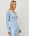 Bliss Scallop Edge Cardigan Glacier Sweater - Cardigans Fifteen Twenty