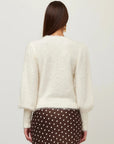 Lia Shirred Sleeve Sweater Cream Sweater - Crewneck Fifteen Twenty