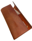 Lizard Classic Clutch Cognac Clutch W.Kleinberg