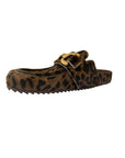 Mule Slippers Printed Pony Leopard Flats - Mule Bibi Lou