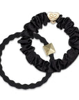 Black/Gold Silk Scrunchie & Stud Bangle Set Beauty & Hair By Eloise