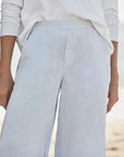 Maisie Wide Leg Pull On Pant Linen French Blue Pants - Trousers Frank & Eileen