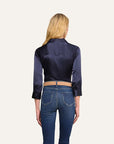 Dani 3/4 Sleeve Silk Blouse Midnight Tops - Blouses L'Agence