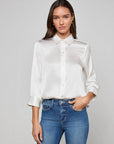 Dani Silk Blouse Ivory Tops - Button Down L'Agence