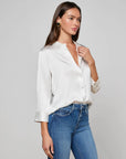 Dani Silk Blouse Ivory Tops - Button Down L'Agence