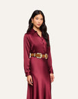 Tyler Long Sleeve Blouse Merlot Red Tops - Blouses L'Agence