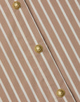Cosette Crop Button-Down Shirt Cappuccino/Ivory Uneven Stripe Tops - Button Down L'Agence