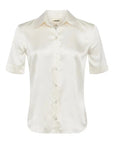 Ellah Short Sleeve Blouse Ivory Tops - Button Down L'Agence