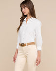 Daniella 3/4 Sleeve Blouse White Tops - Button Down L'Agence