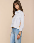Fawn Scarf 3/4 Sleeve Top Multi Beach