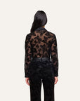Laurent Velvet Blouse Black Butterfly Tops - Blouses L'Agence