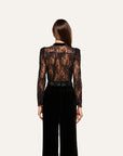 Dorothea Velvet Lace Blouse Black Tops - Blouses L'Agence