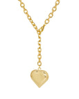 Gold 20" Oval Cable Chain Necklace Large Hollow Heart Charm Necklaces Marlyn Schiff