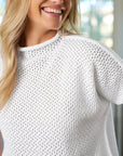 Monterey Pointelle Sweater White Sweater - Crewneck Frank & Eileen