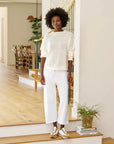 Monterey Pointelle Sweater Ivory Sweater - Turtleneck Frank & Eileen