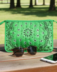 Beau Bandana Pouch Kelly Green Cosmetic Haute Shore