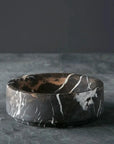 Black & Gold Marble 8" Honed Finish Catchall Bowl Home Decor - Bowls, Trays & Vases Marble Crafter