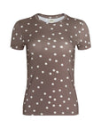 Ressi Fitted Crew Cardamon Ecru Polka Dot Tops - Tees L'Agence