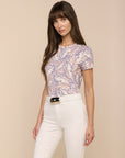 Ressi Fitted Crew Tee Butterfly Wing Tops - Tees L'Agence