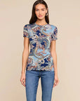 Ressi Fitted Crew Midnight Multi Besarabian Paisley Tops - Tees L'Agence