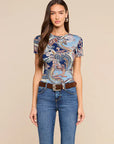 Ressi Fitted Crew Midnight Multi Besarabian Paisley