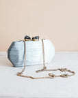 Woven Clutch Light Gray