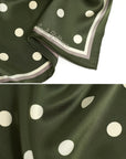 Retro Polka Dot Silk Bandana Scarf Matcha Scarves Lost Pattern NYC