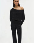 Lavina Off Shoulder Sweater Black Sweater - Crewneck Simkhai
