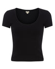 Brynlee Scoopneck Tee Black Tops - Tees L'Agence