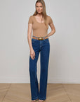Brynlee Scoopneck Tee Cinnamon Swirl Tops - Tees L'Agence